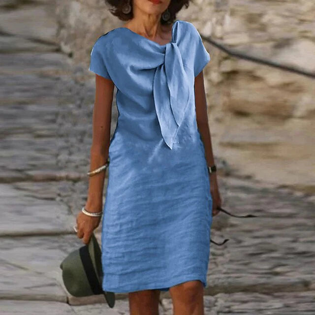 Luna’s Coastal Charm Bow-Tie Midi Dress