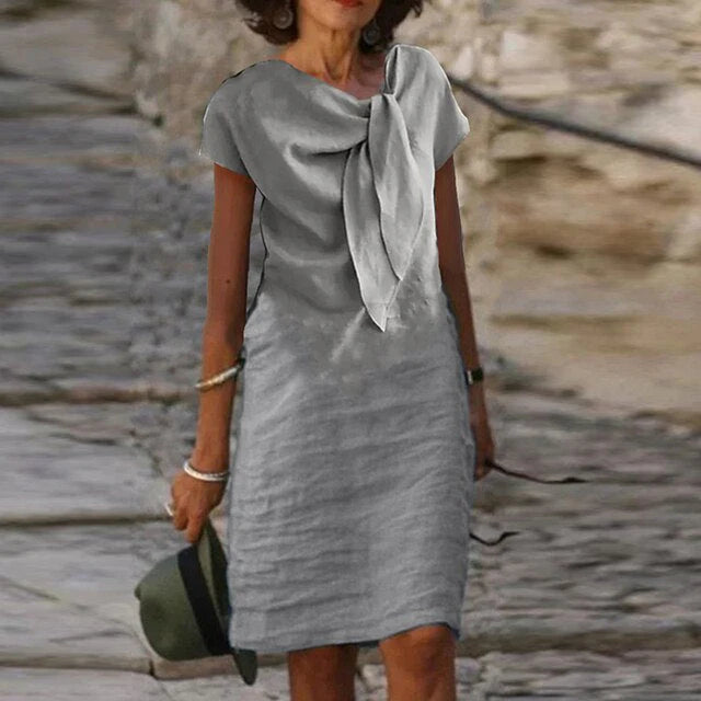 Luna’s Coastal Charm Bow-Tie Midi Dress