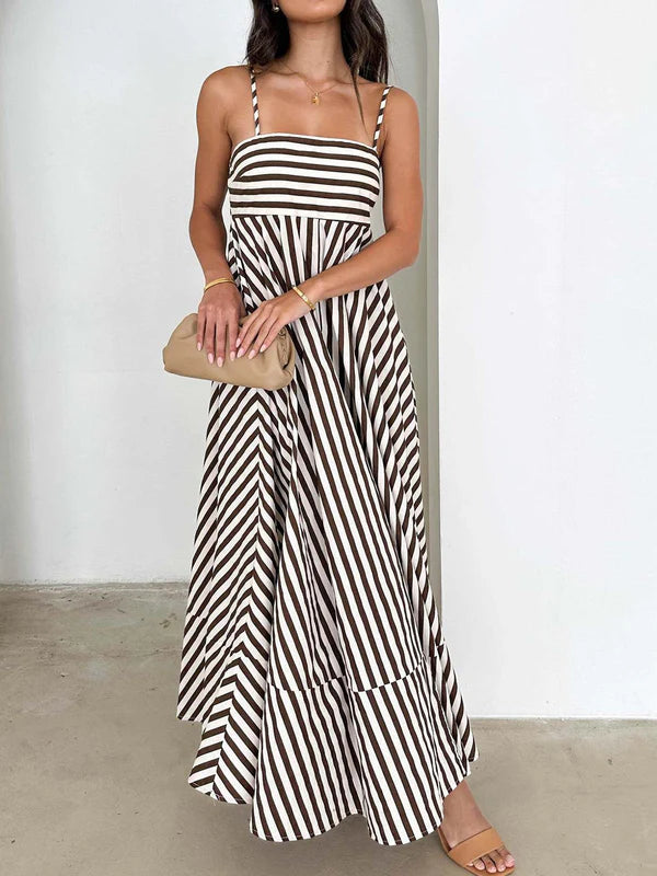 Luna’s Coastal Rhythm Striped Maxi Dress