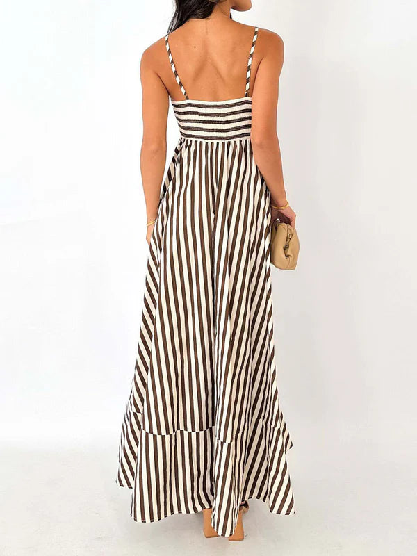 Luna’s Coastal Rhythm Striped Maxi Dress