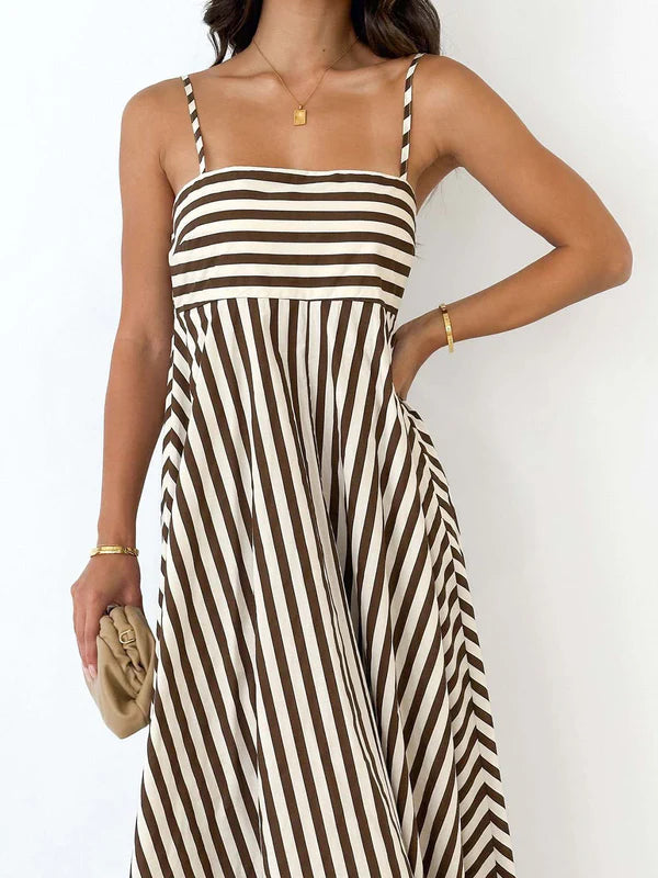 Luna’s Coastal Rhythm Striped Maxi Dress