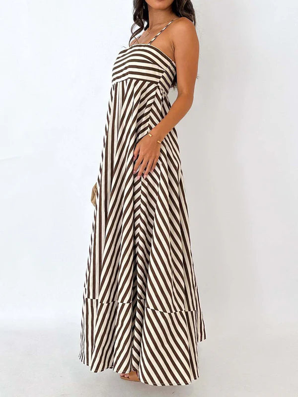 Luna’s Coastal Rhythm Striped Maxi Dress