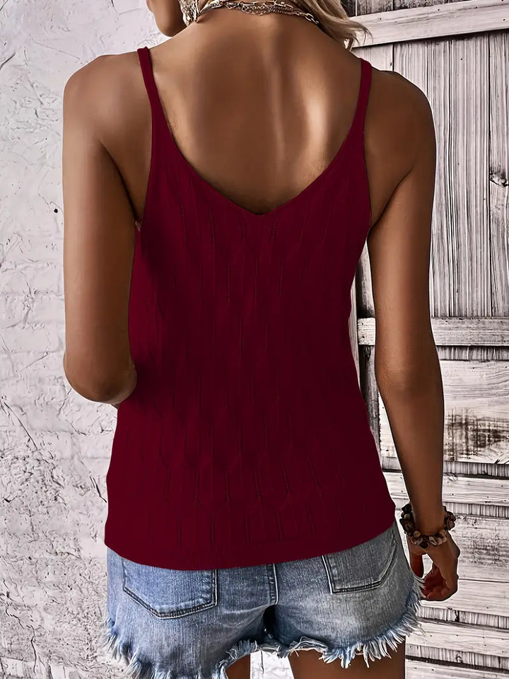 Luna’s Coastal Whisper Textured Knit Tank Top