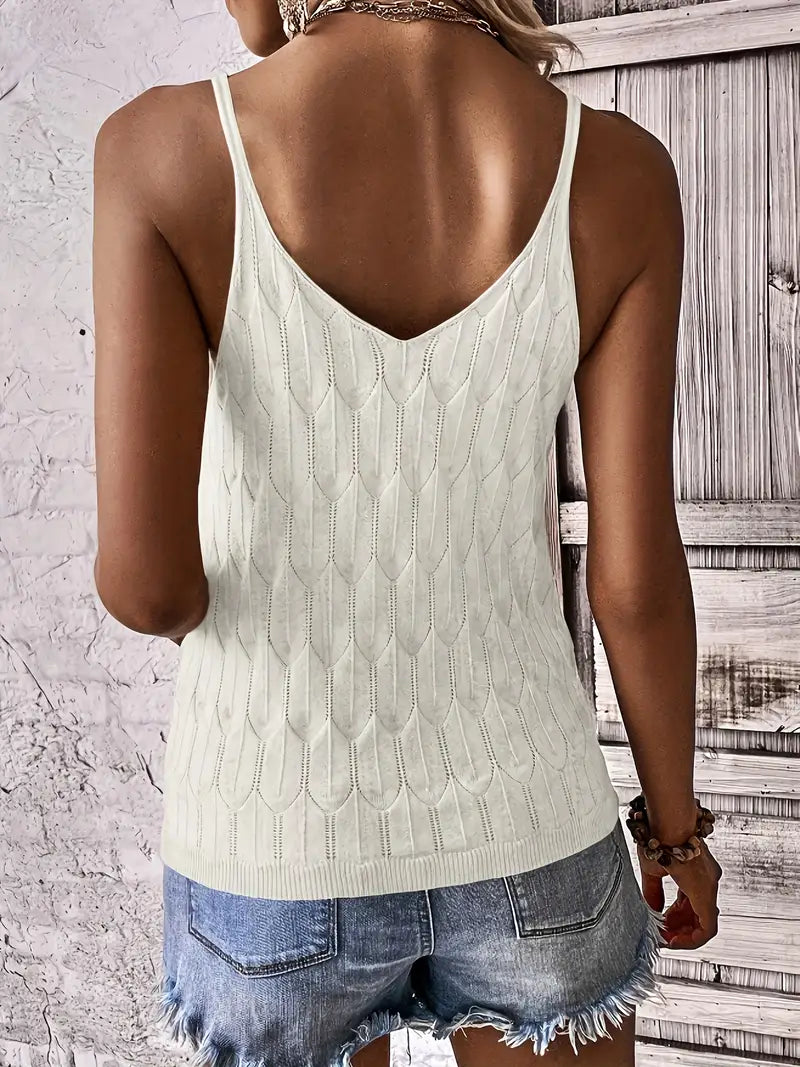 Luna’s Coastal Whisper Textured Knit Tank Top