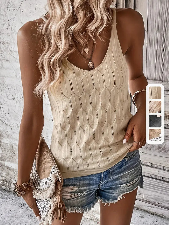 Luna’s Coastal Whisper Textured Knit Tank Top