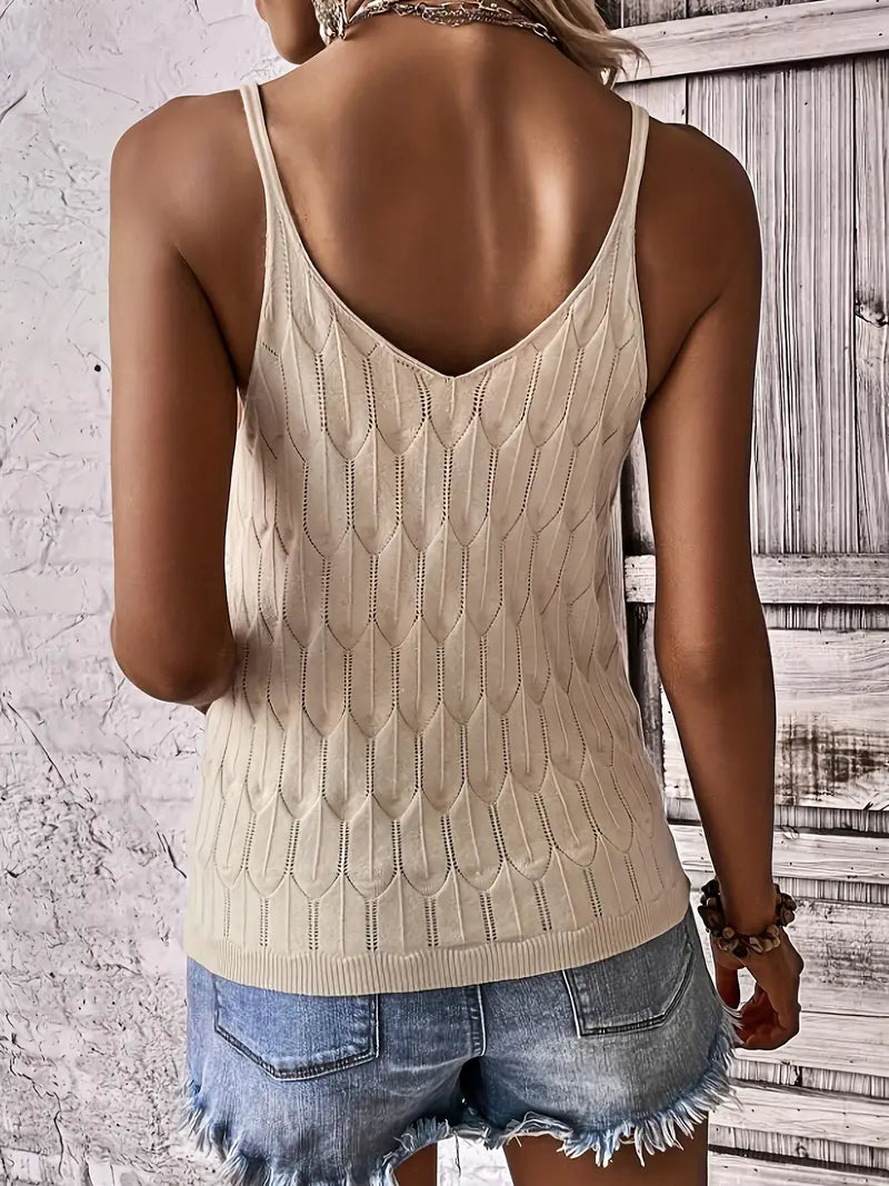 Luna’s Coastal Whisper Textured Knit Tank Top