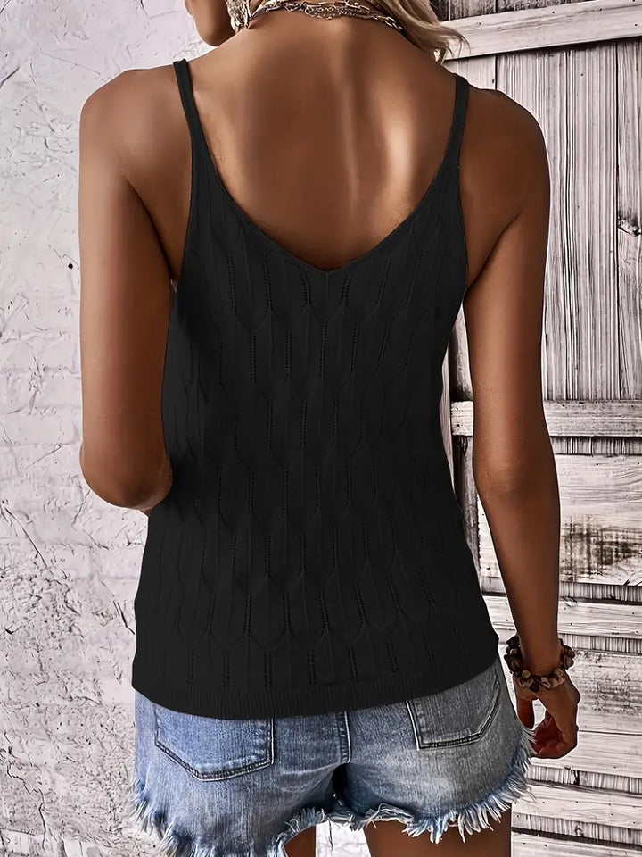 Luna’s Coastal Whisper Textured Knit Tank Top