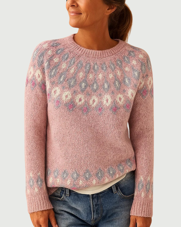 Luna’s Cosy Nordic Pattern Chic Winter Jumper