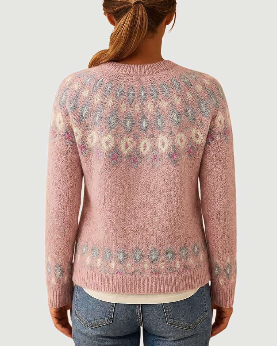 Luna’s Cosy Nordic Pattern Chic Winter Jumper