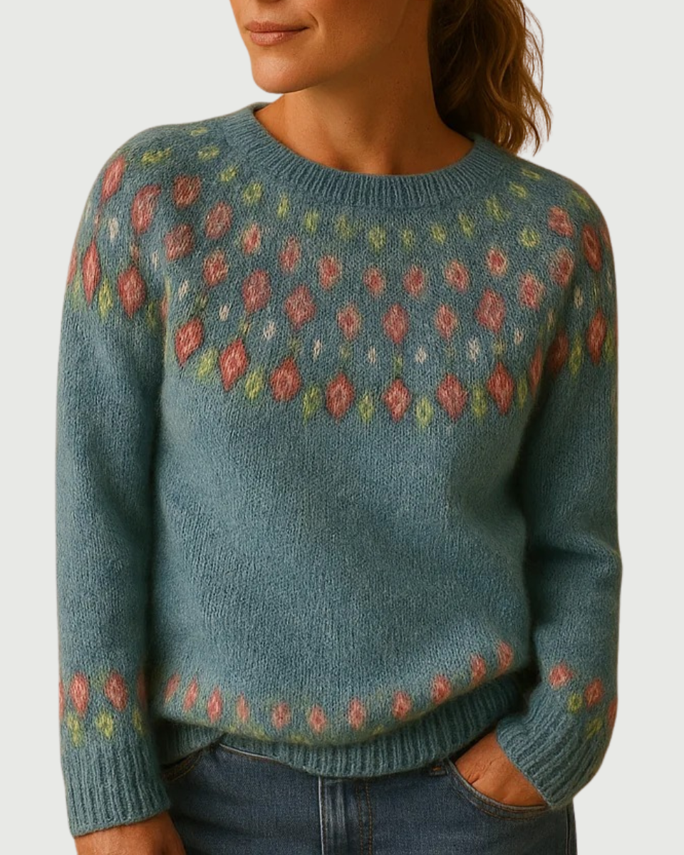 Luna’s Cosy Nordic Pattern Chic Winter Jumper