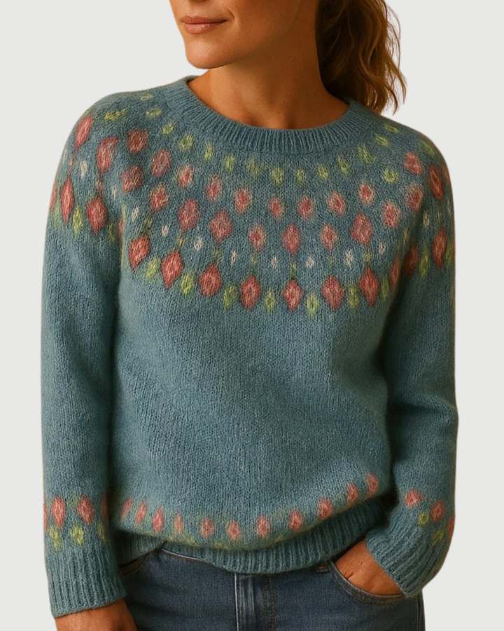 Luna’s Cosy Nordic Pattern Chic Winter Jumper