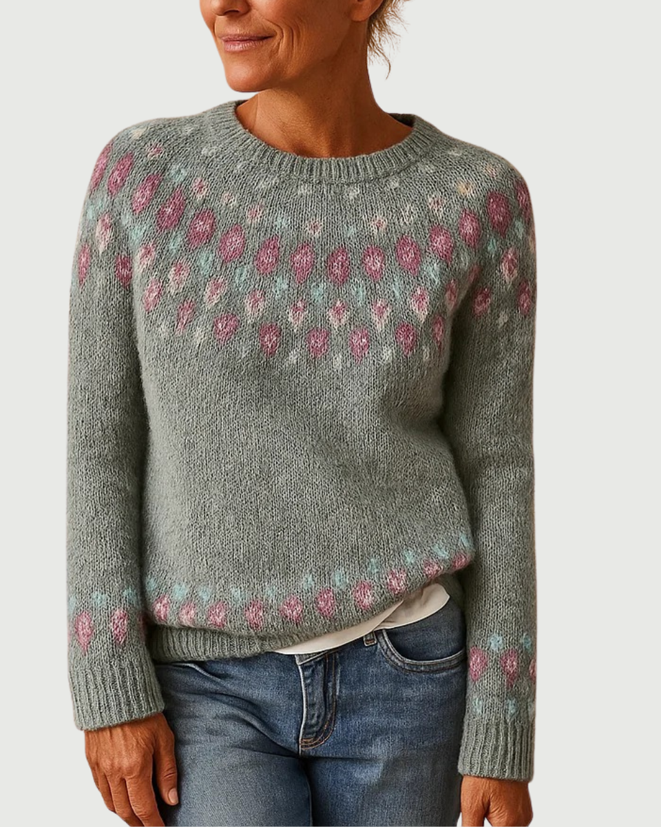 Luna’s Cosy Nordic Pattern Chic Winter Jumper