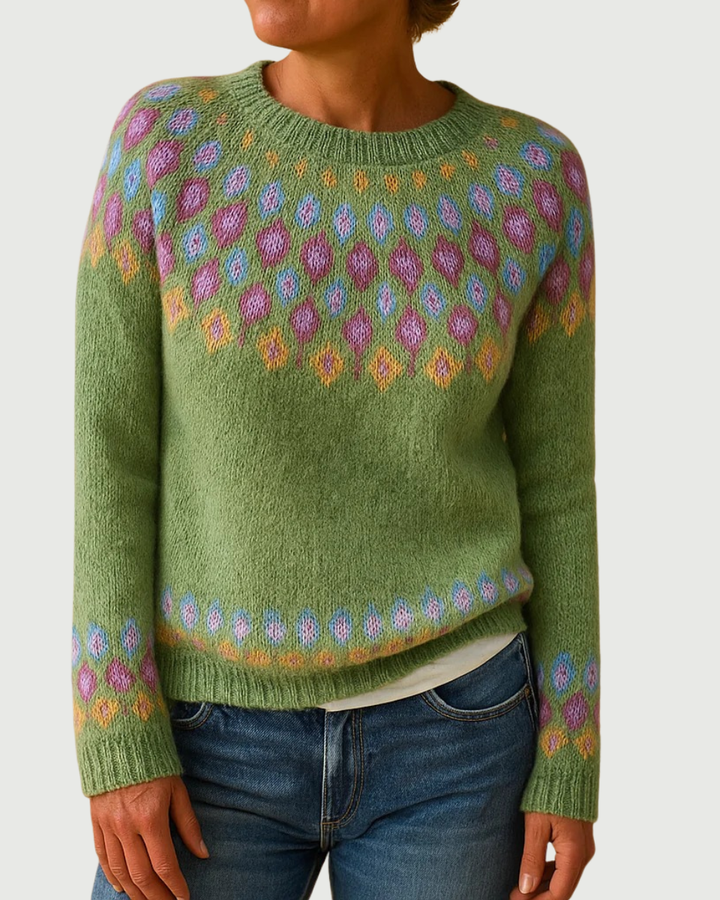 Luna’s Cosy Nordic Pattern Chic Winter Jumper