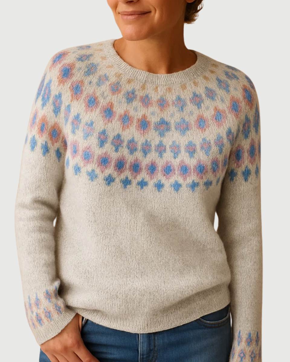 Luna’s Cosy Nordic Pattern Chic Winter Jumper