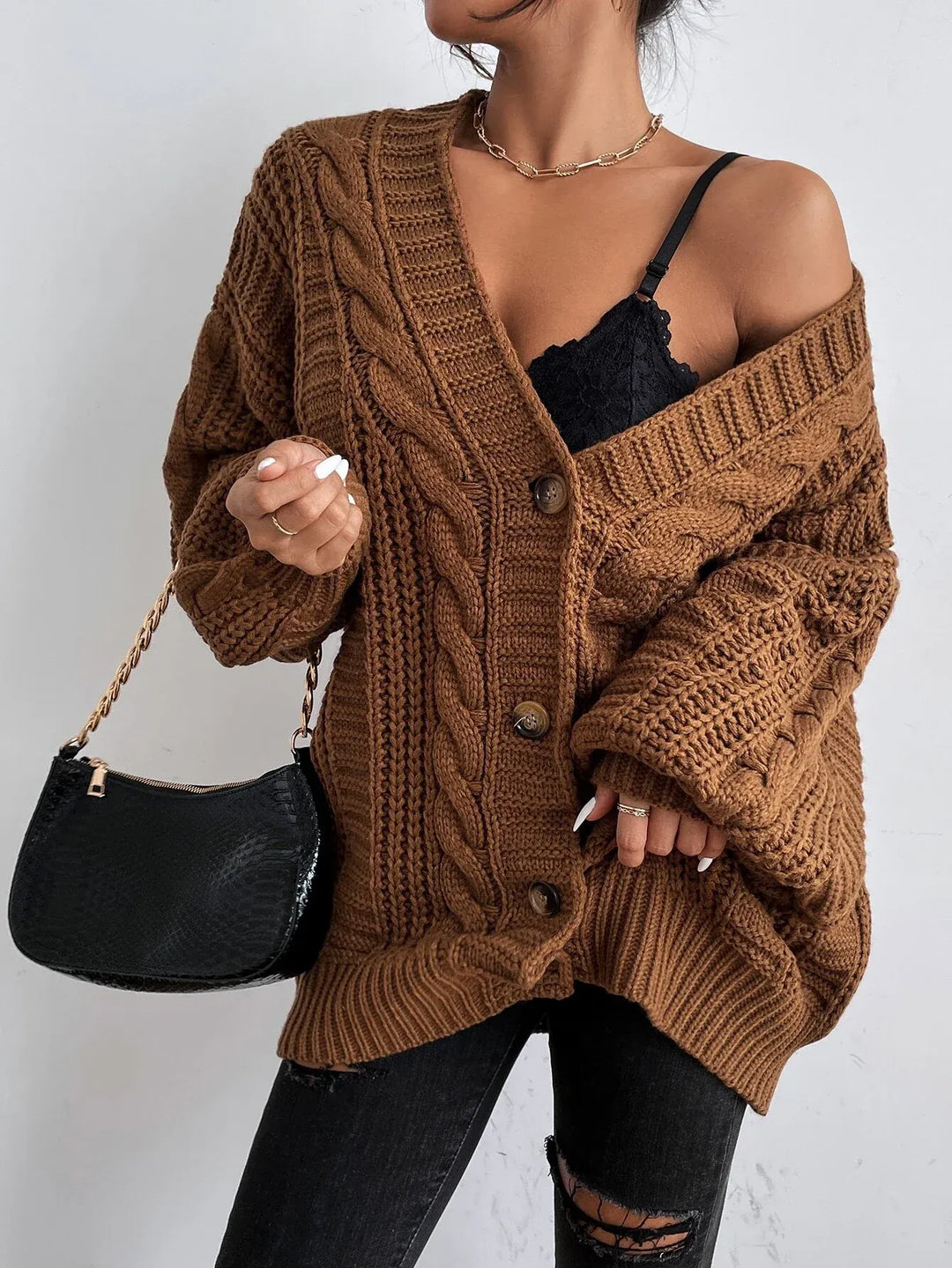 Luna’s Cozy Allure Cable Knit Cardigan