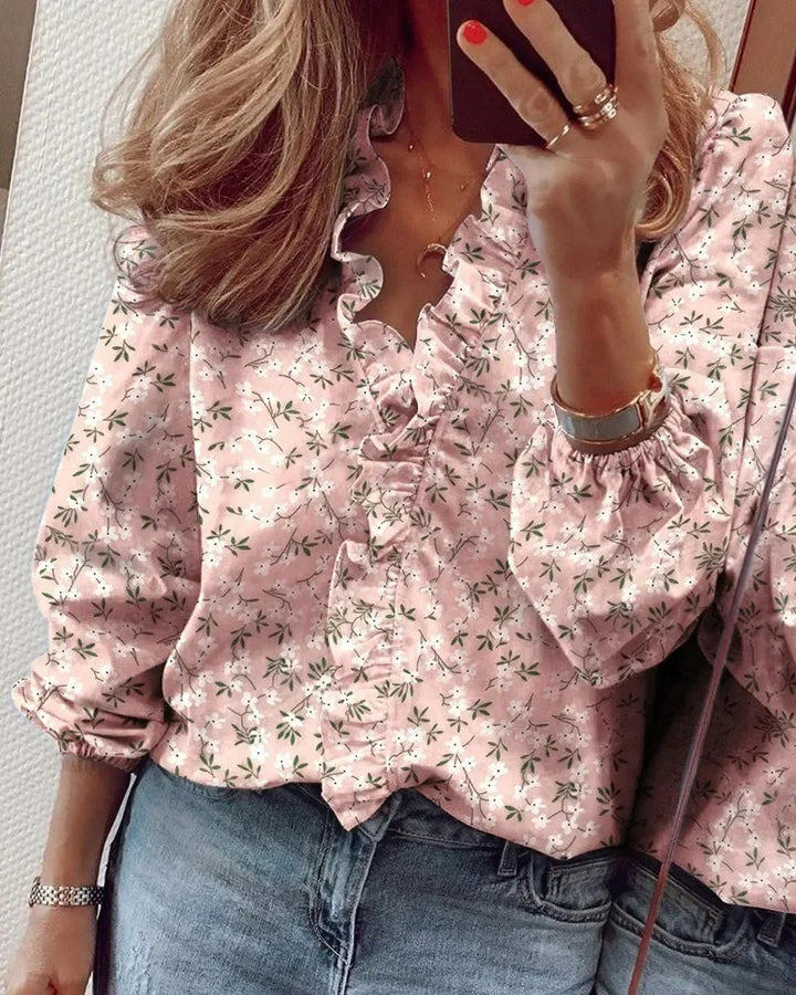 Luna’s Darling Bloom Ruffled Blouse