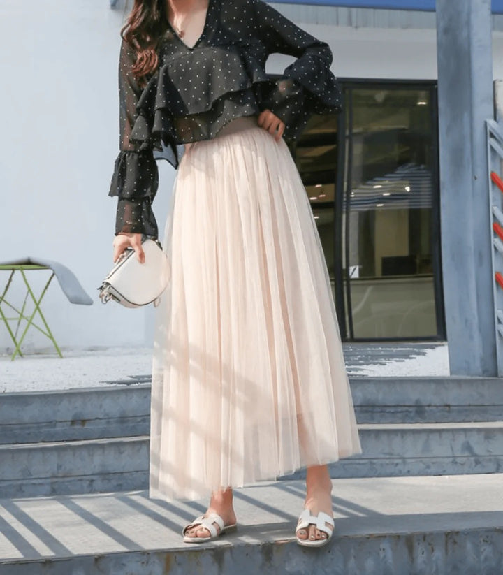 Luna’s Dream Waltz Layered Tulle Maxi Skirt
