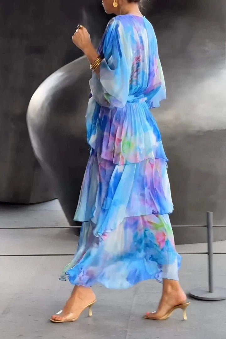 Luna's Dreamy Bloom Ruffle Wrap Maxi Dress  Luna Mae