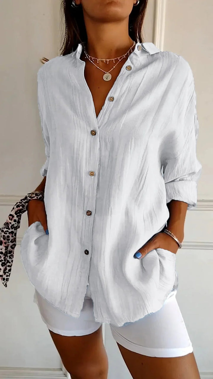 Luna’s Effortless Muse Button-Down Blouse