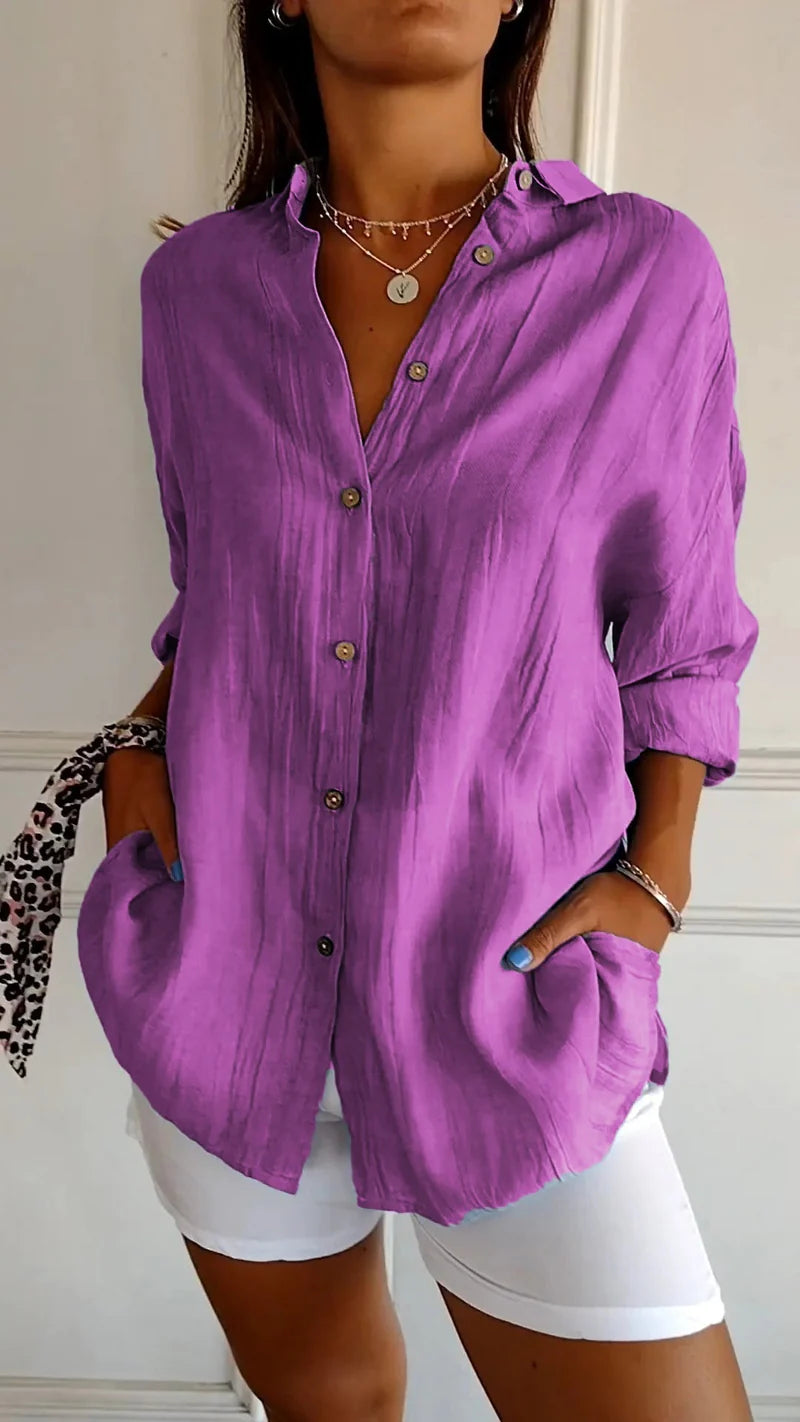 Luna’s Effortless Muse Button-Down Blouse
