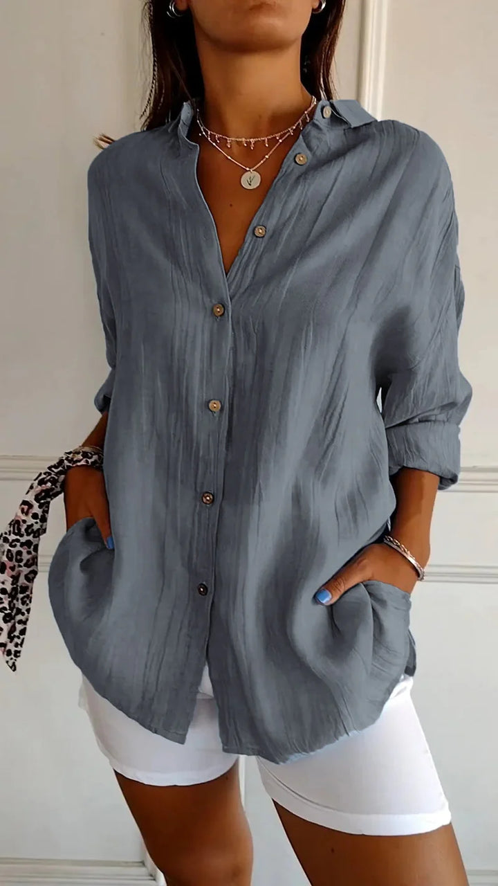 Luna’s Effortless Muse Button-Down Blouse