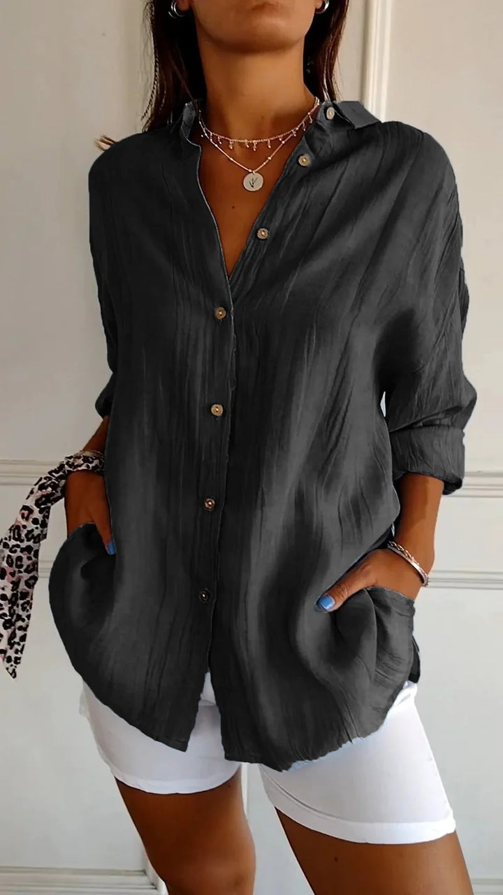 Luna’s Effortless Muse Button-Down Blouse
