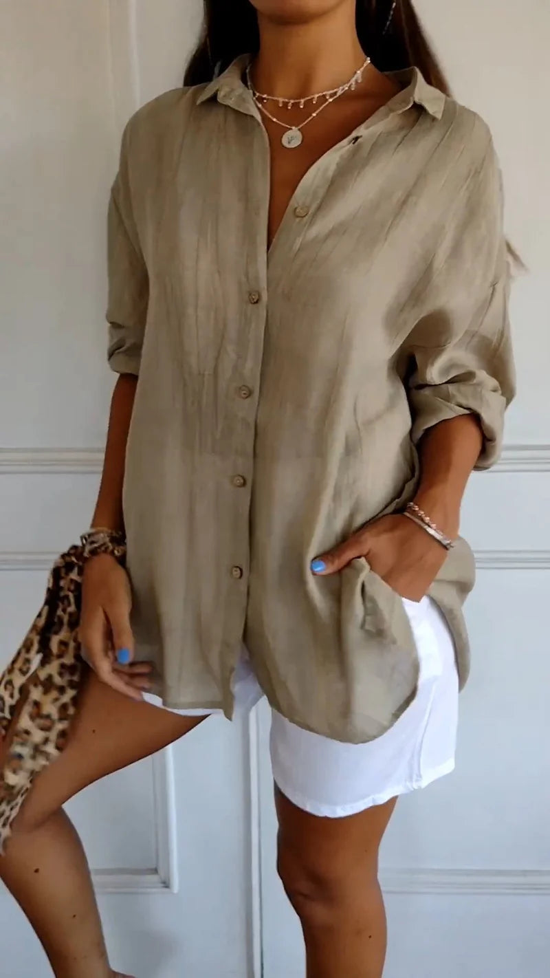 Luna’s Effortless Muse Button-Down Blouse