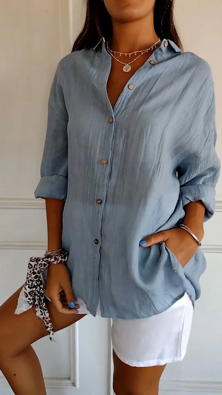 Luna’s Effortless Muse Button-Down Blouse