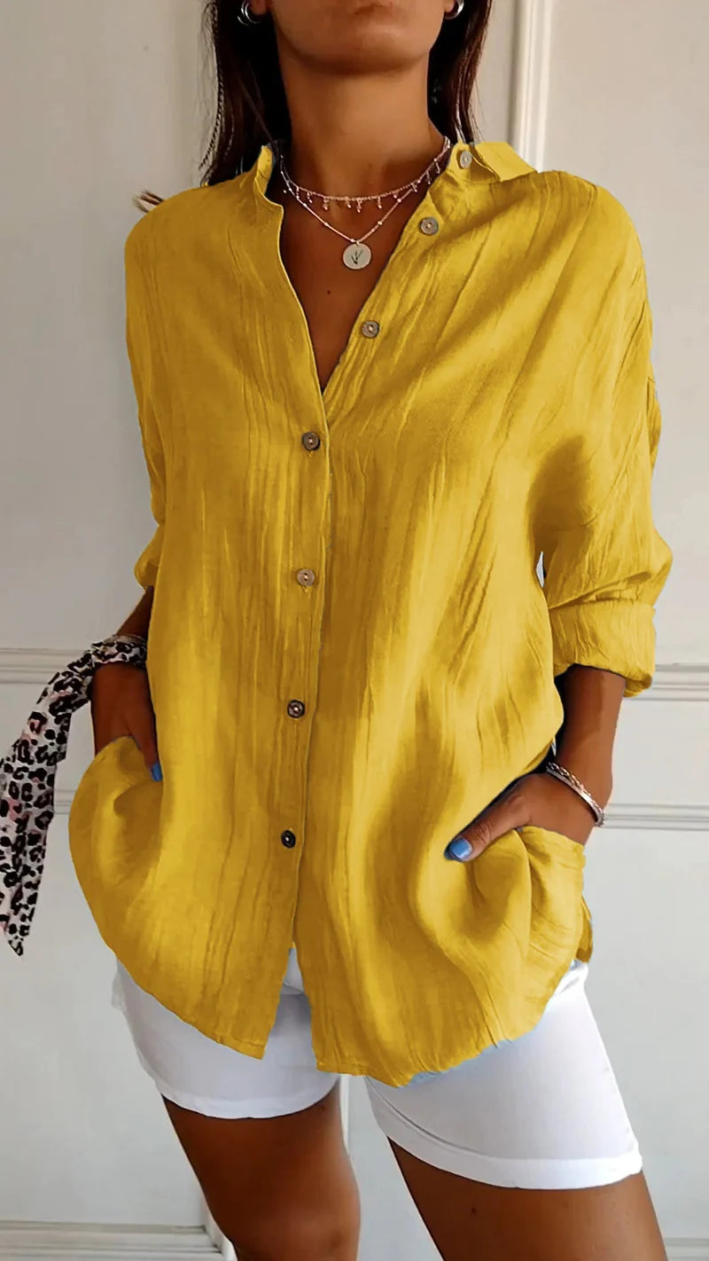 Luna’s Effortless Muse Button-Down Blouse