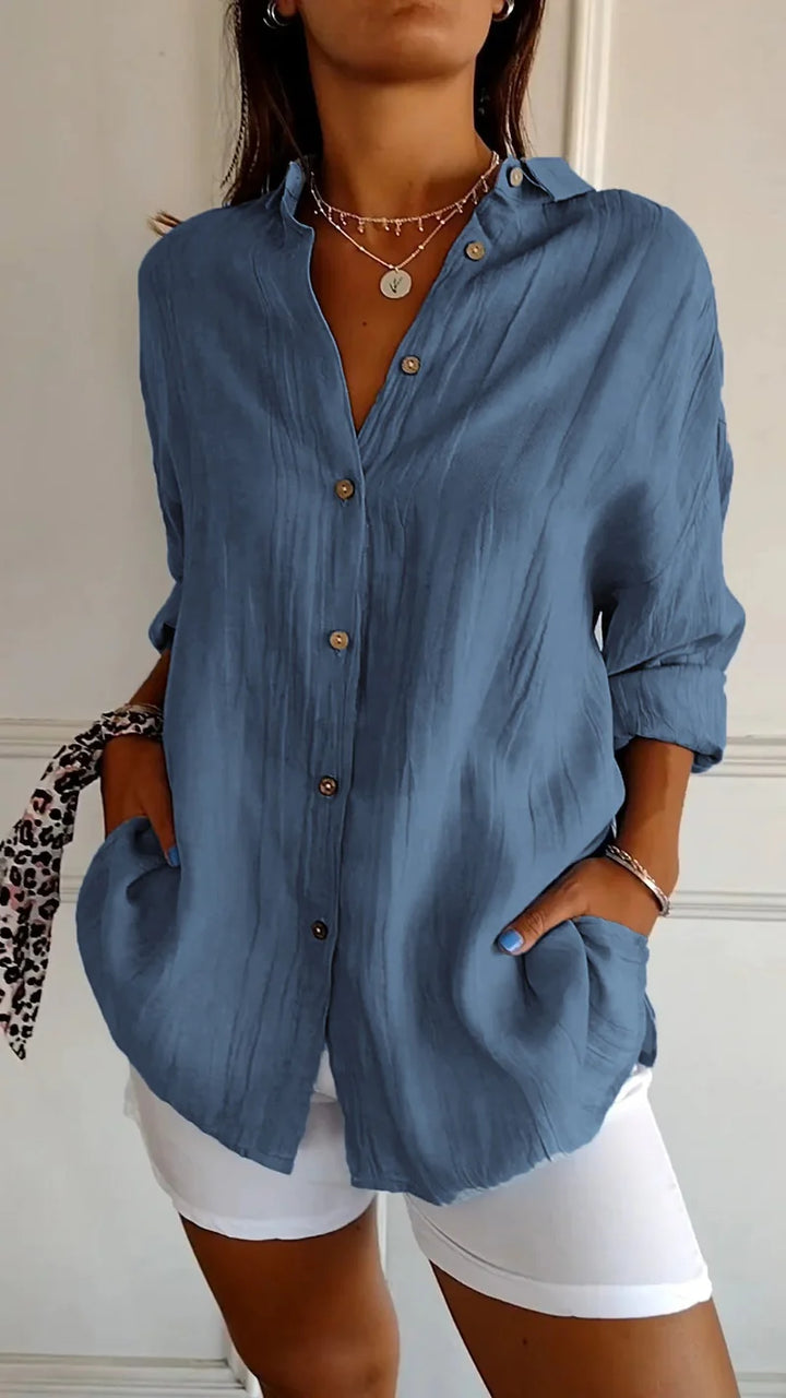 Luna’s Effortless Muse Button-Down Blouse