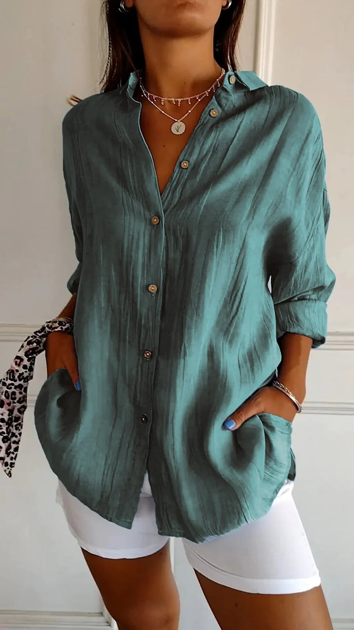 Luna’s Effortless Muse Button-Down Blouse