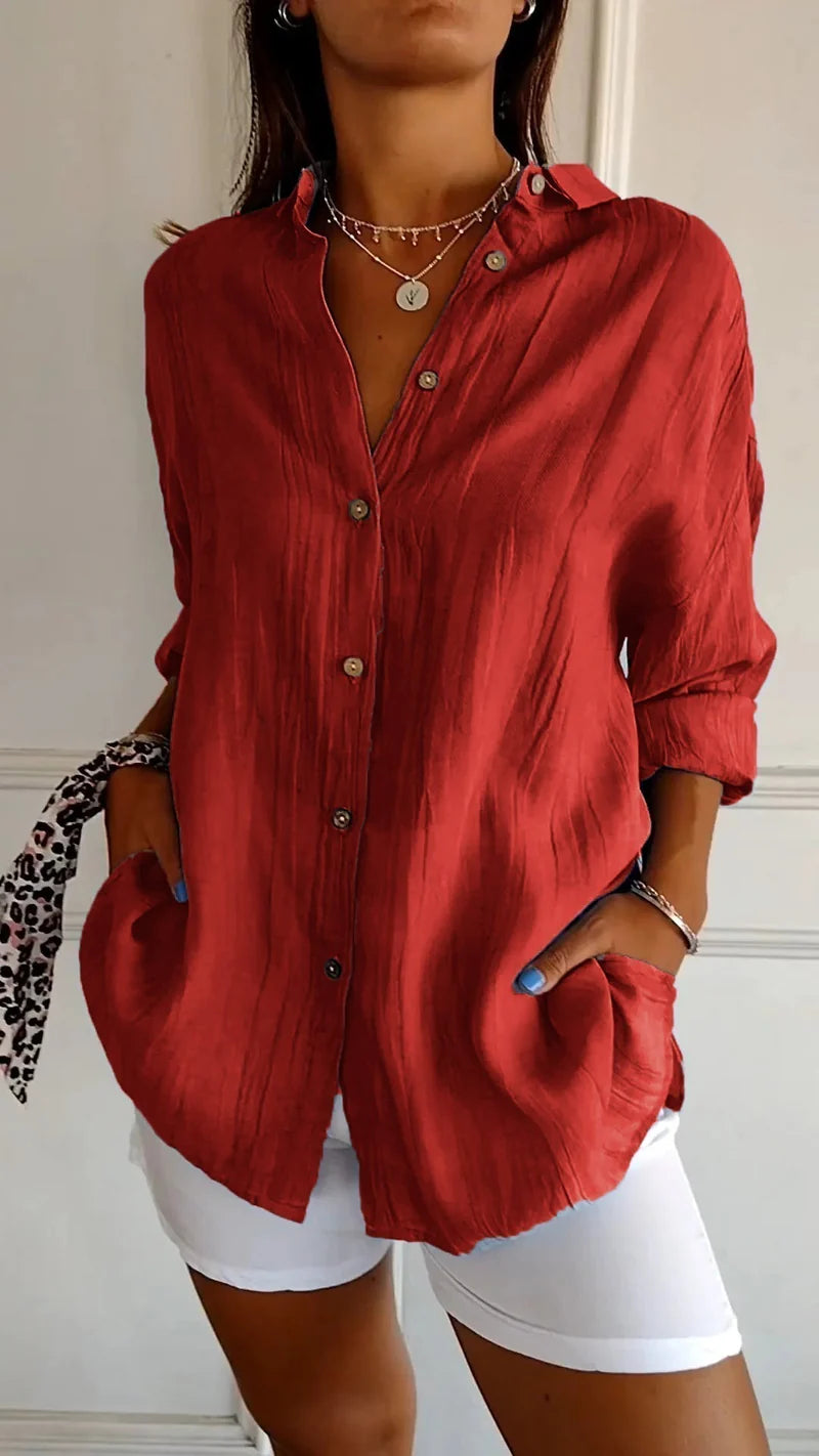 Luna’s Effortless Muse Button-Down Blouse