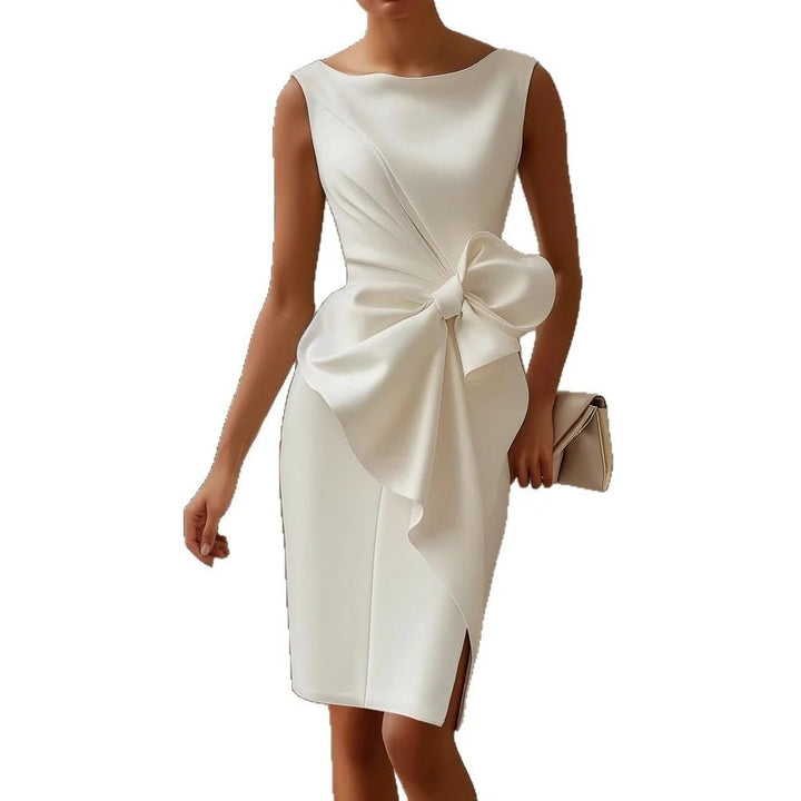 Luna’s Elegant Bow Mini Dress