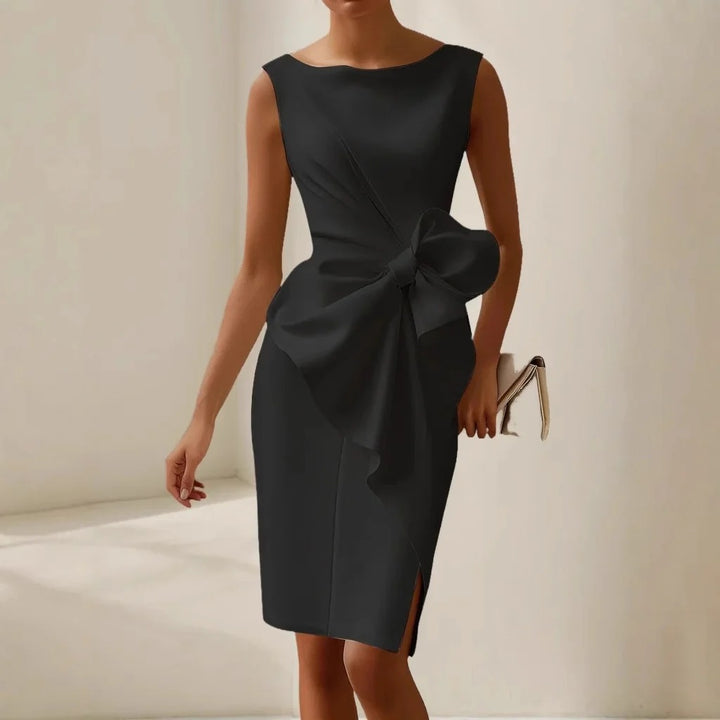 Luna’s Elegant Bow Mini Dress