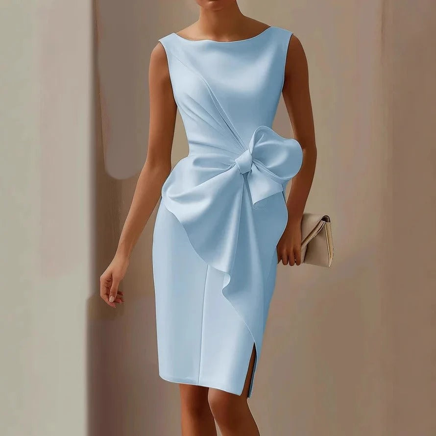 Luna’s Elegant Bow Mini Dress