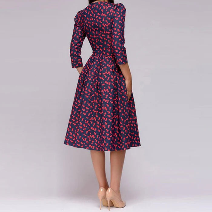Luna’s Enchanted Bloom Elegance Midi Dress