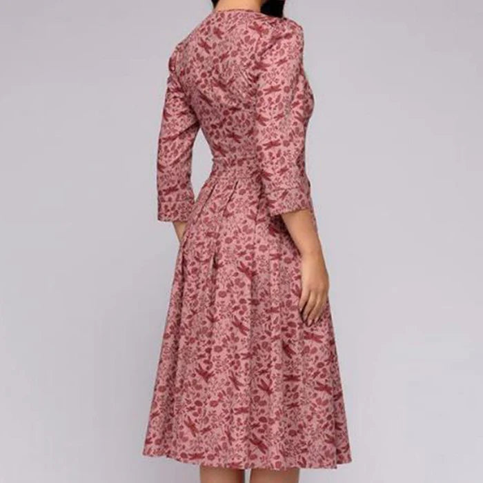 Luna’s Enchanted Bloom Elegance Midi Dress