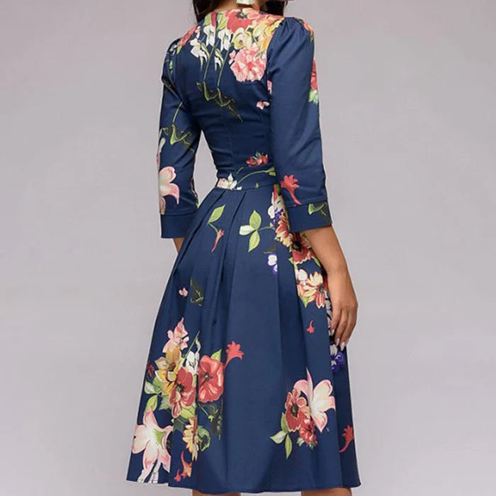 Luna’s Enchanted Bloom Elegance Midi Dress