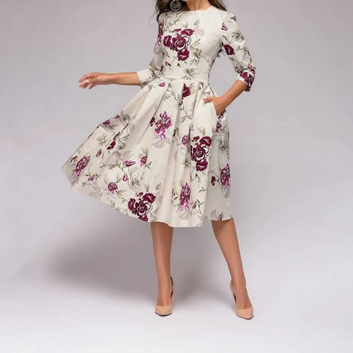 Luna’s Enchanted Bloom Elegance Midi Dress