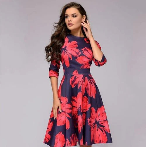 Luna’s Enchanted Bloom Elegance Midi Dress
