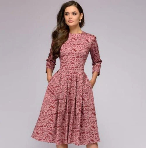 Luna’s Enchanted Bloom Elegance Midi Dress