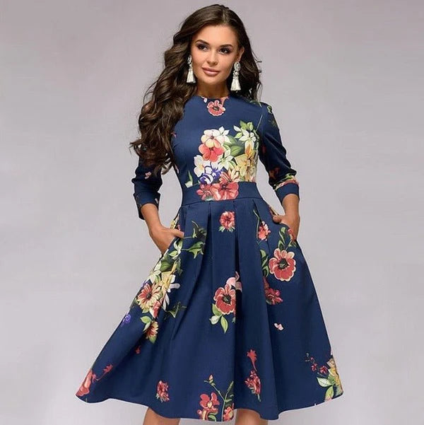 Luna’s Enchanted Bloom Elegance Midi Dress