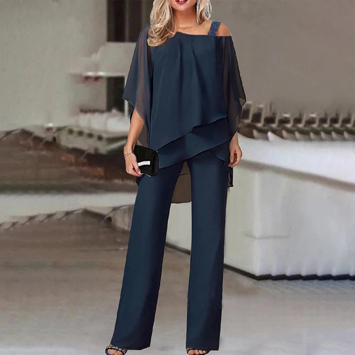 Luna’s Evening Allure Layered Sleeve Two Piece Set