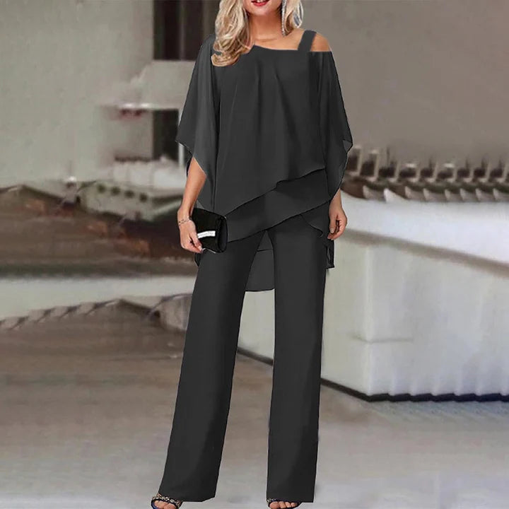 Luna’s Evening Allure Layered Sleeve Two Piece Set