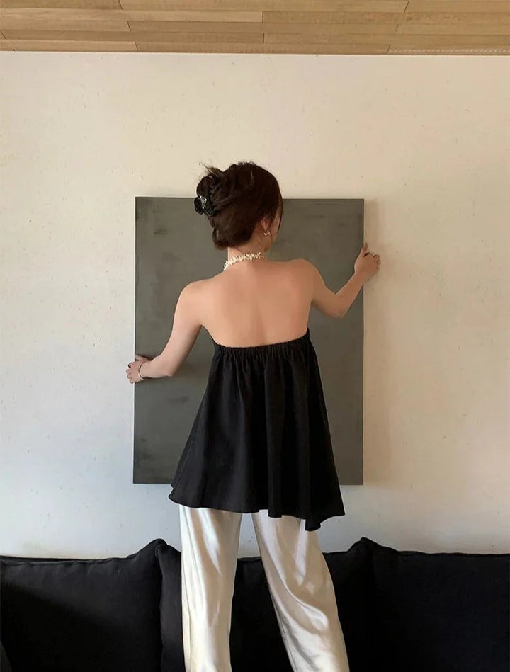 Luna’s Evening Glow Wide-Leg Trousers