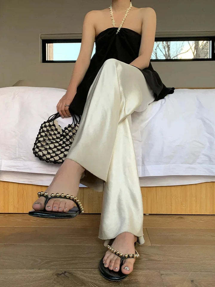 Luna’s Evening Glow Wide-Leg Trousers