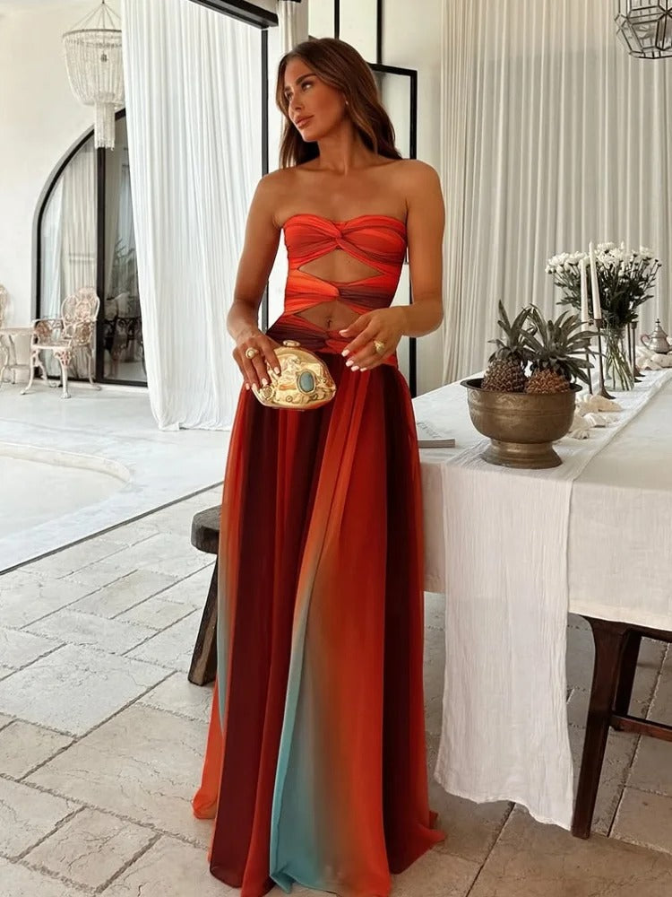Luna's Fireheart Mirage Hollow-Out Maxi Dress – Luna Mae