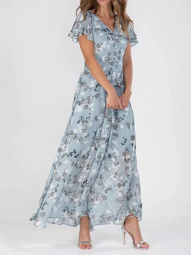 Luna’s Floral Flutter Maxi Dress