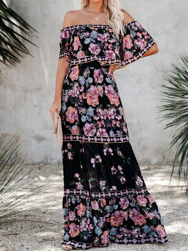 Luna’s Garden Muse Off-Shoulder Maxi Dress