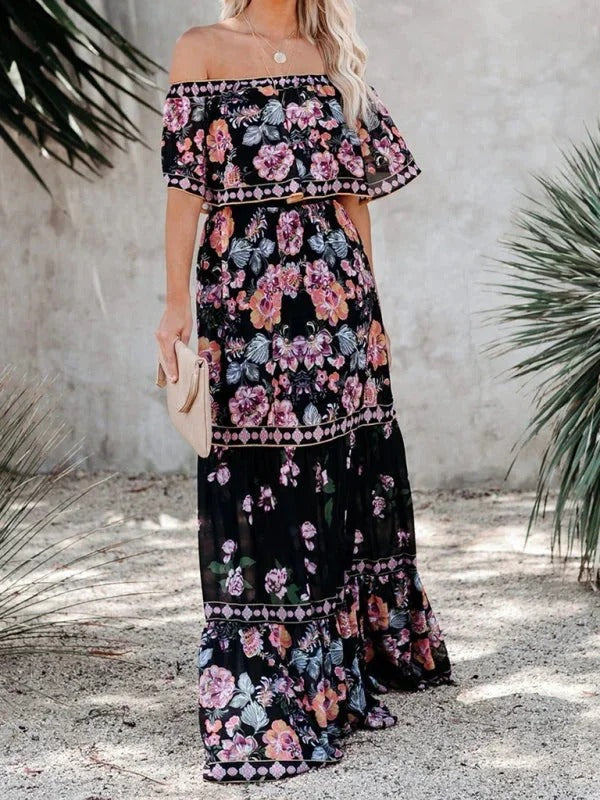 Luna’s Garden Muse Off-Shoulder Maxi Dress